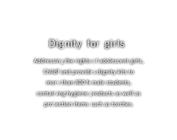 October,2015 Dignity for girls